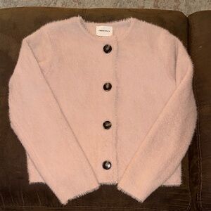 INDUSTRY Soft Pink Fuzzy Cardigan